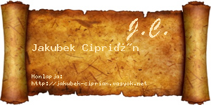 Jakubek Ciprián névjegykártya